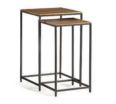 Cosmos Industrial Nesting Tables With Mango Wod Top