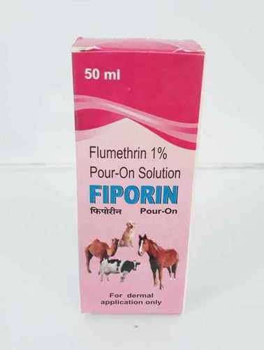 Flumethrin Pour-on Solution - 50 mL, Multi-Usable Pet Healthcare Medicine for Effective Treatment and Control of Biting and Sucking Lice, Ticks, Mange