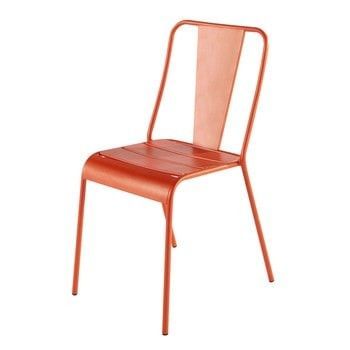 Cross Back Dining Chair With Metal Back And Seat No Assembly Required