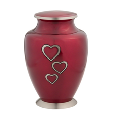 Black Band Of Hearts Cremation Urn For Ashes