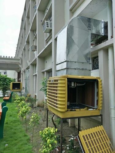 Industrial Evaporative Air Cooler - Plastic, Large Size, Pure White & Dark Yellow | Optimal Air Cooling Solution, Ducting Type, Effective for 1000-1500 Sq.Ft.