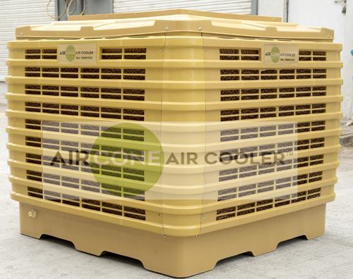 Thunder Dark Yellow Turbo Axial Fan - 24 Inch Diameter, 1450 RPM Speed, 18000 CMH Air Flow, Plastic Material, Auto Clean Feature, 35 Liter Water Capacity