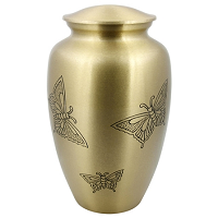 Sk Green & Gold Grace Turquoise Brass Cremation Urn