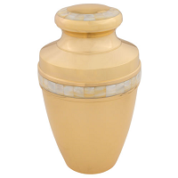 Blue Albion Mother Of Pearl Urn - Brass, 11" Height X 6" Diameter | Polished Finish, Durable Design, Threaded Secure Lid
