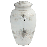 Dignity Gray Urn - Brass Material 11 Inches Tall X 7 Inches Diameter | Matte Gray With Gold Accent Secure Threaded Lid Honorary Religious Style