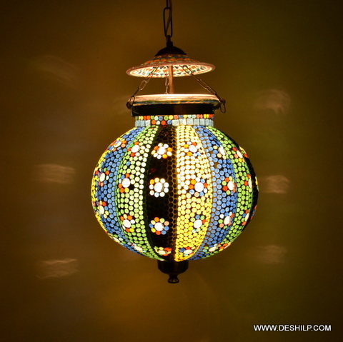 Multicolor Mosaic Decor Glass Wall Hanging