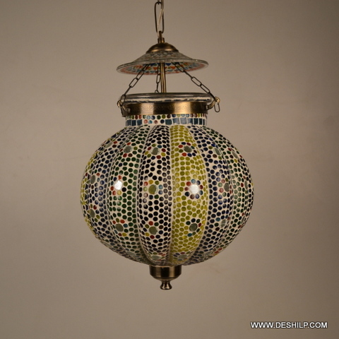 Multicolor Mosaic Decor Glass Wall Hanging