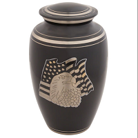 Dove Cremation Urn - 10" High X 6" Diameter | Shiny Red Aluminum With Mother Of Pearl Inset, Symbol Of Peace