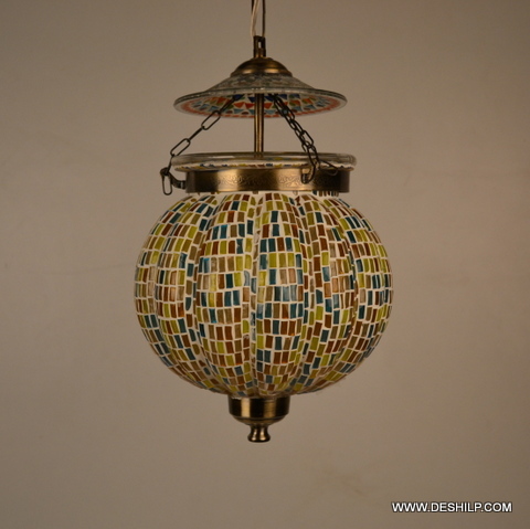Multicolor Big Multi Mosaic Wall Hanging Lamp