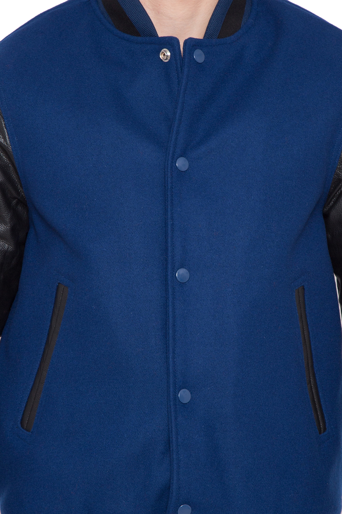 High Royal Wool Leather Varsity Jacket - Full Wool Material, Size Xxs-6xl, Blue Black Color | Extremely Warm, Full Sleeves, Customize With Patches And Embroidery