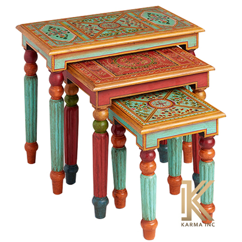 3 Painted Table Set