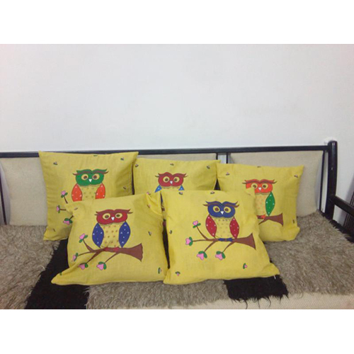 100% कॉटन हैंड पेंटेड कुशन कवर