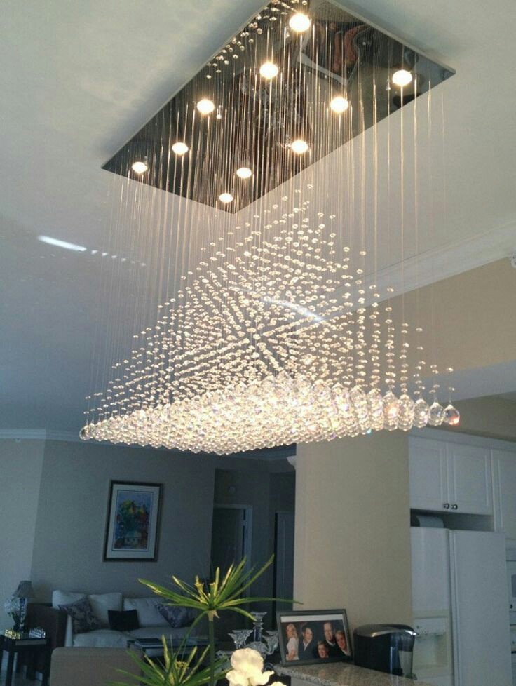Crystal Chandelier - Customizable Dimensions | Elegant Design, Ample Lighting, Durable Build, Luxurious Appeal, Space Enhancing, Led Light Source