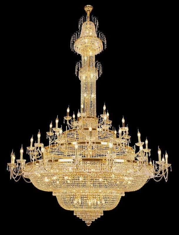 Crystal Chandelier - Customizable Dimensions | Elegant Design, Ample Lighting, Durable Build, Luxurious Appeal, Space Enhancing, Led Light Source