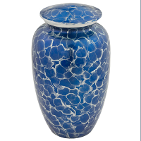 Silver Aqua Harbor Cremation Urn
