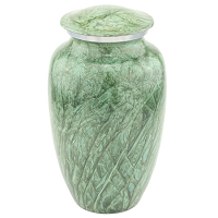 Silver Ivy Green Aluminum Urn Medium