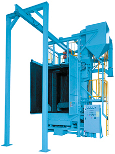 Blue & Green Monorail Type Shot Blasting Machine