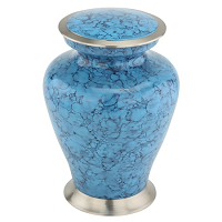 Silver Marbled Blue Cremation Urn