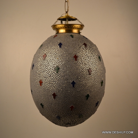 Multicolor Glass Black Mosaic Wall Hanging Lamp