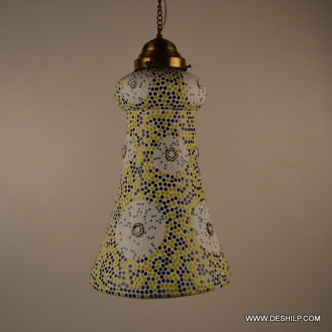 Multicolor Yellow Glass Decor Wall Hanging