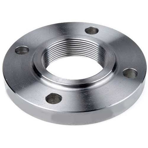 Steel Threaded Flange - Stainless Steel, Round Shape, Silver Color | Durable, High Tolerance, Ideal Diameter for Easy Installation