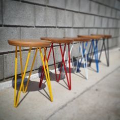Bar Stools For Kitchen Counter - Wood & Iron, 8x8x12 Inches, Natural Color | Antique Appearance, No Assembly Required, Smooth & Glossy Finish
