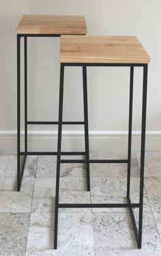 Designer Bar Stools - Wood And Iron, 7x7x14 Inches | Smooth Glossy Finish, Elegant Alluring Design, Precision Polishing, No Assembly Required, Foldable For Easy Storage