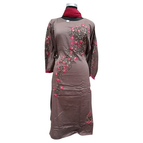 Hand Embroidery Salwar Suit - Cotton Silk, Full Sleeves , Comfortable For All Weather, Adorable Embroidery Design, Washable And Allergy-free