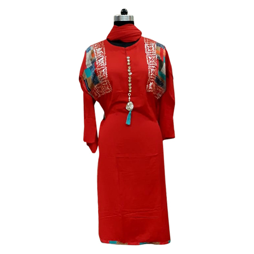 Red Ladies Cotton Suits - 100% Pure Cotton, Embroidered Full Sleeves | Lightweight, High Sweat Absorption, Vibrant Colors