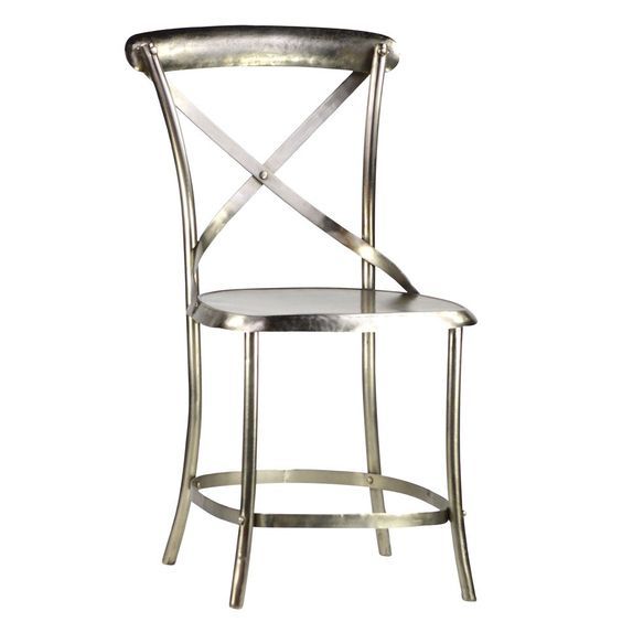 Iron Pipe Designer Cross Back Bar Chair - Wood & Iron, 9x9x15 Inches, Natural Color | Smooth And Glossy Surface Finish, Elegant Appearance, No Assembly Required
