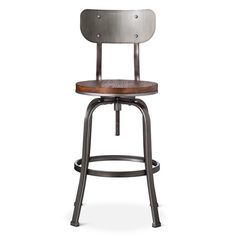 Iron Pipe Bar Chair With Nickle Plating No Assembly Required