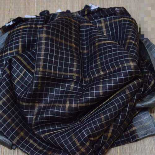 Na Linen Check Zari Sarees