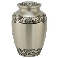 Silver Three Bands Urn In Pewter Extra Large