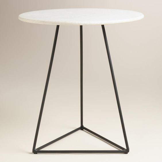 Square Pipe Table With Marble Top No Assembly Required