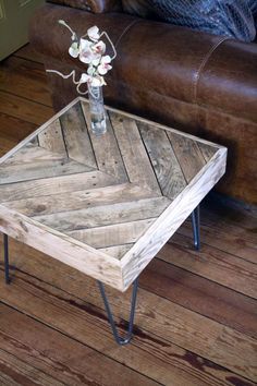 Reclaimed Wood Side Table - 10x12 Cm, Natural Finish | Antique Aesthetic, Smooth Glossy Surface, No Assembly Required