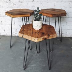 Iron Side Table With Mango Wood Top No Assembly Required