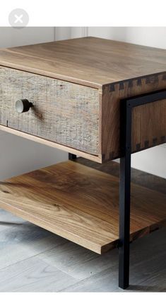Industrial Bedside With A Drawer No Assembly Required