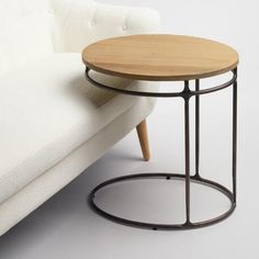 Glossy Iron Side Table - 13x7 Inches, Natural Color | Smooth Surface Finish, Elegant Design, No Assembly Required