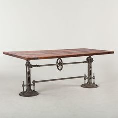 Industrial Reclaimed Wood Dining Table No Assembly Required