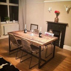 Dining Table With Live Edge Top No Assembly Required