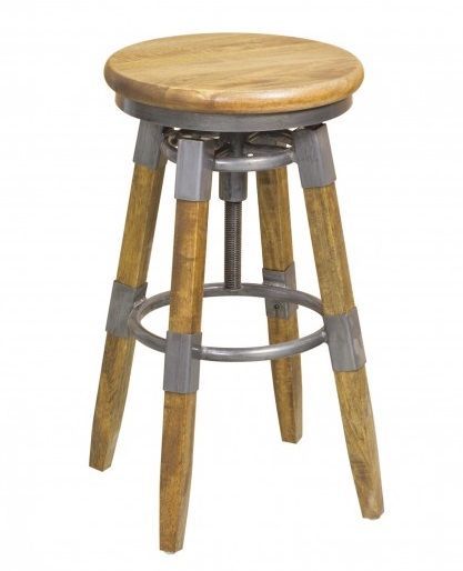 Bar Stools For Kitchen Counter - Iron With Antique Finish, Natural Color, Elegant Design, Indoor Use, Smooth Glossy Surface Finish, No Assembly Required