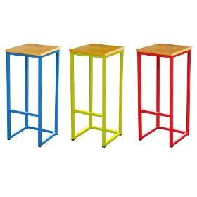 Bar Stools For Kitchen Counter - Iron With Antique Finish, Natural Color, Elegant Design, Indoor Use, Smooth Glossy Surface Finish, No Assembly Required