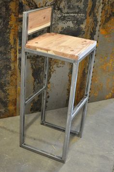 Iron Pipe Bar Chair With Nickle Plating No Assembly Required