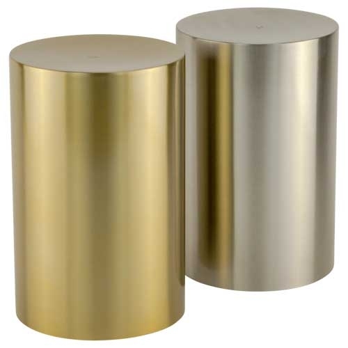 Metal Stainless Steel Silver Cylinder Urn