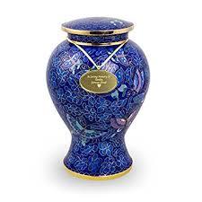 Red Fall Leaf Cloisonne Cremation Urn