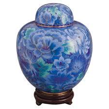 Red Fall Leaf Cloisonne Cremation Urn