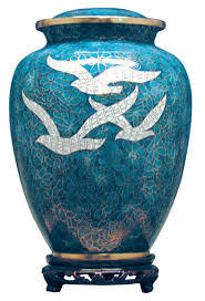 Red Fall Leaf Cloisonne Cremation Urn