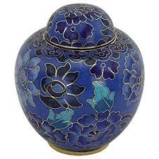 Beautiful Butterfly Cloisonne Urn - 200 Cubic Inches Multi-color Enameled Metal With Artistic Butterfly Design 9.5" H X 8" Diameter