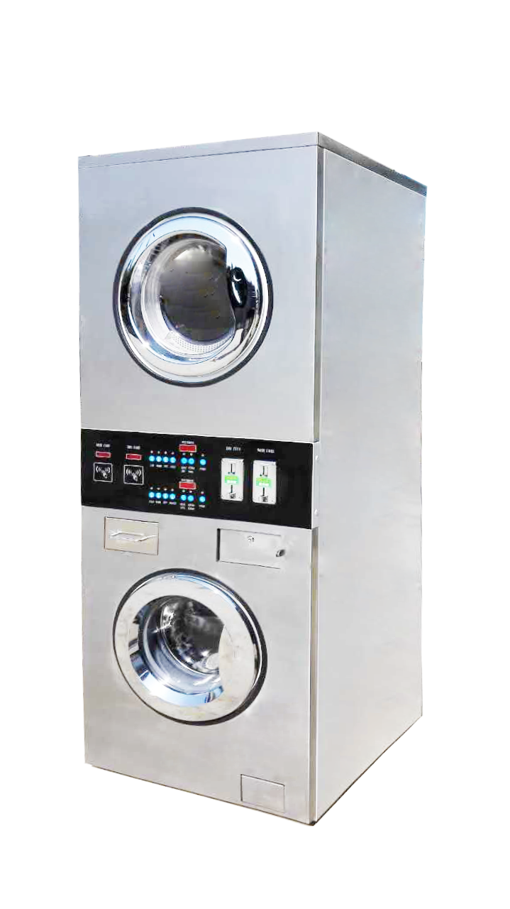 Coin Operated Washing & Drying Stacker Machine Drum Capacity: 156 Liter (L)