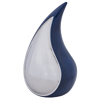 Solace Gray Teardrop Urn - Solid Brass, 12"h X 7"w X 7"d, Glossy Dark Gray & Pewter Finish | Unique Shape For Mourning, Secure Bottom Screw Opening